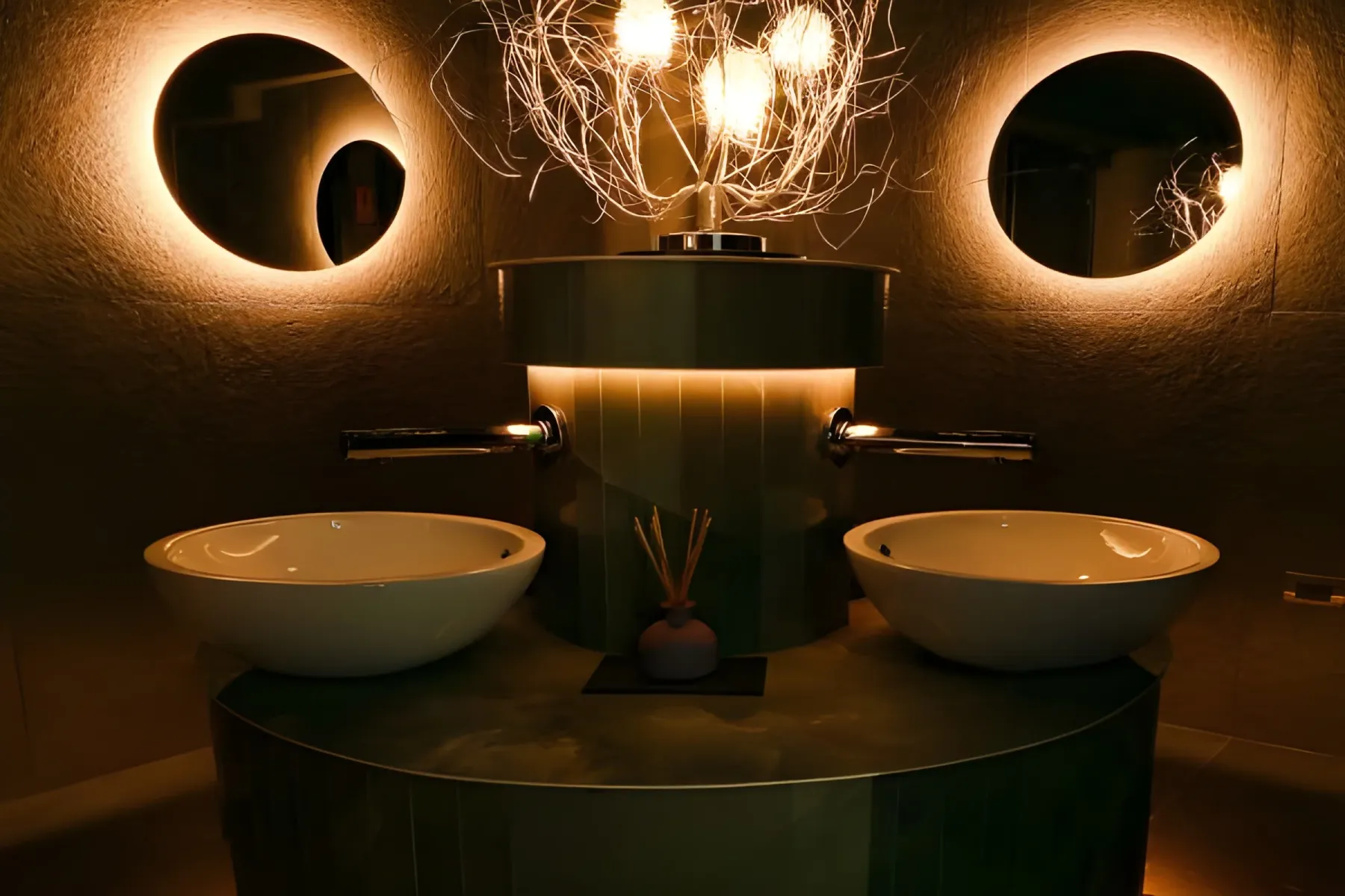 Tavolo dell’Hanami Restaurant con le lampade a sfera